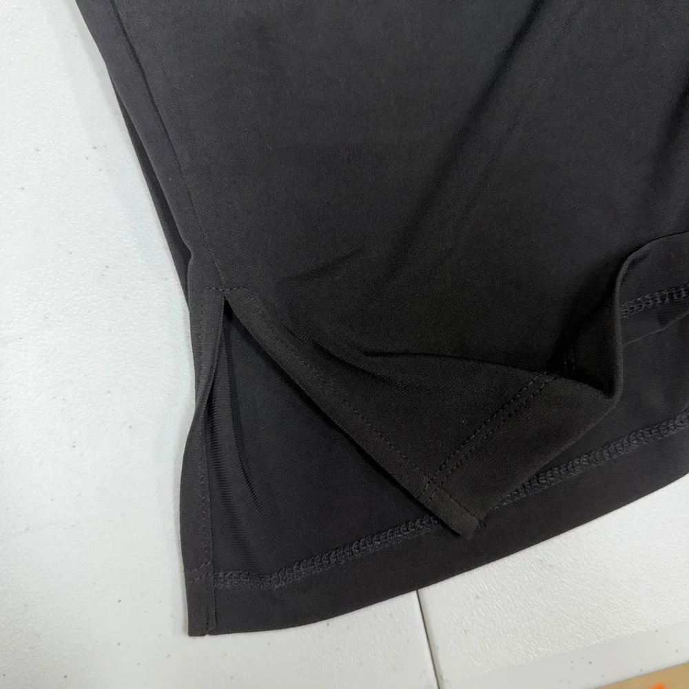 Susan Graver Leopard Print Open Front Long Cardigan Black Tank Top Set 1X - Picture 6 of 6